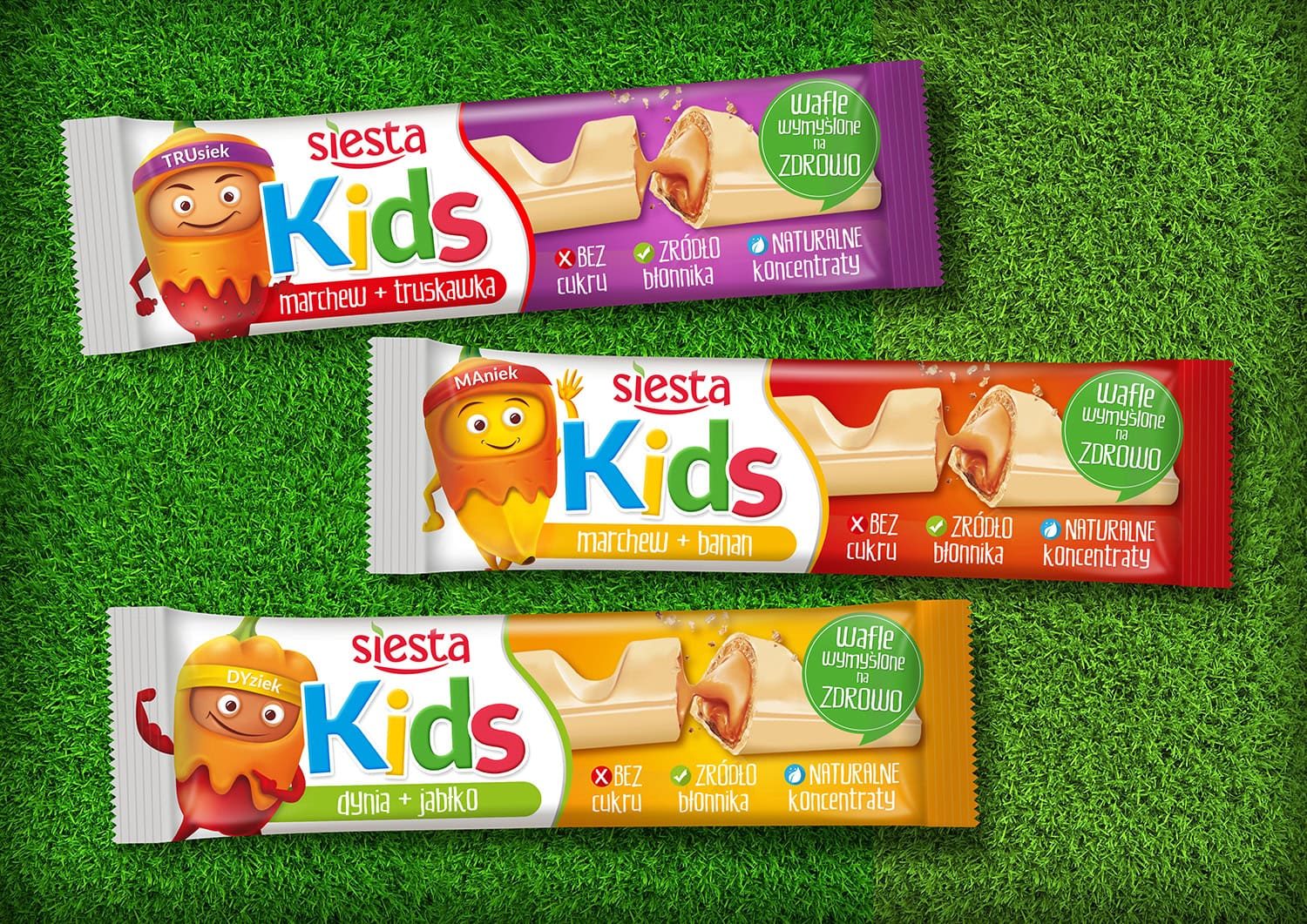 Projekt opakowania: Siesta Kids — batony