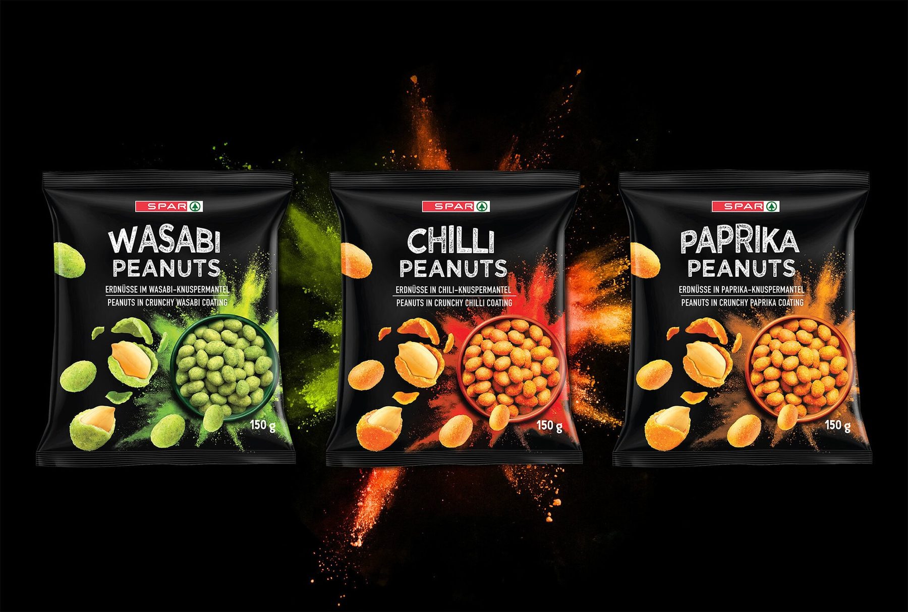 Coated Nuts — orzeszki w chrupiącej panierce: wasabi, chilli, papryka