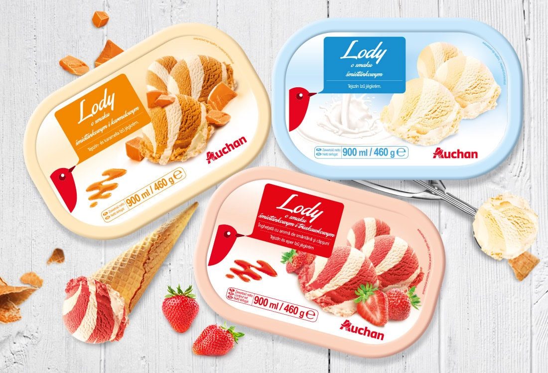 Projekt opakowania: Auchan — lody