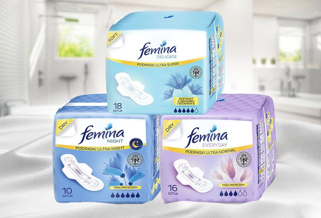 Projekt opakowania: Femina — podpaski